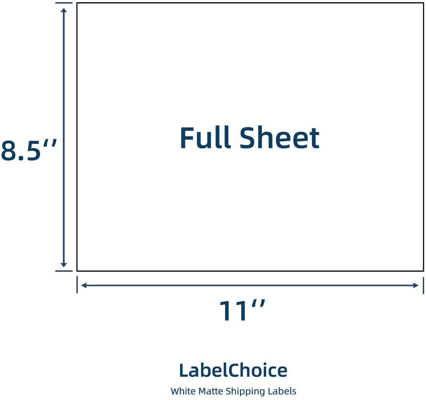 Labelchoice Full Sheet Shipping Labels 8.5 x 11 for Laser & Inkjet Printers, 100 Sheets 100 Labels Self Adhesive Full Sheet 8 1/2x11 Labels, Mailing Label Sheets for Printer, Full Page Shipping Labels