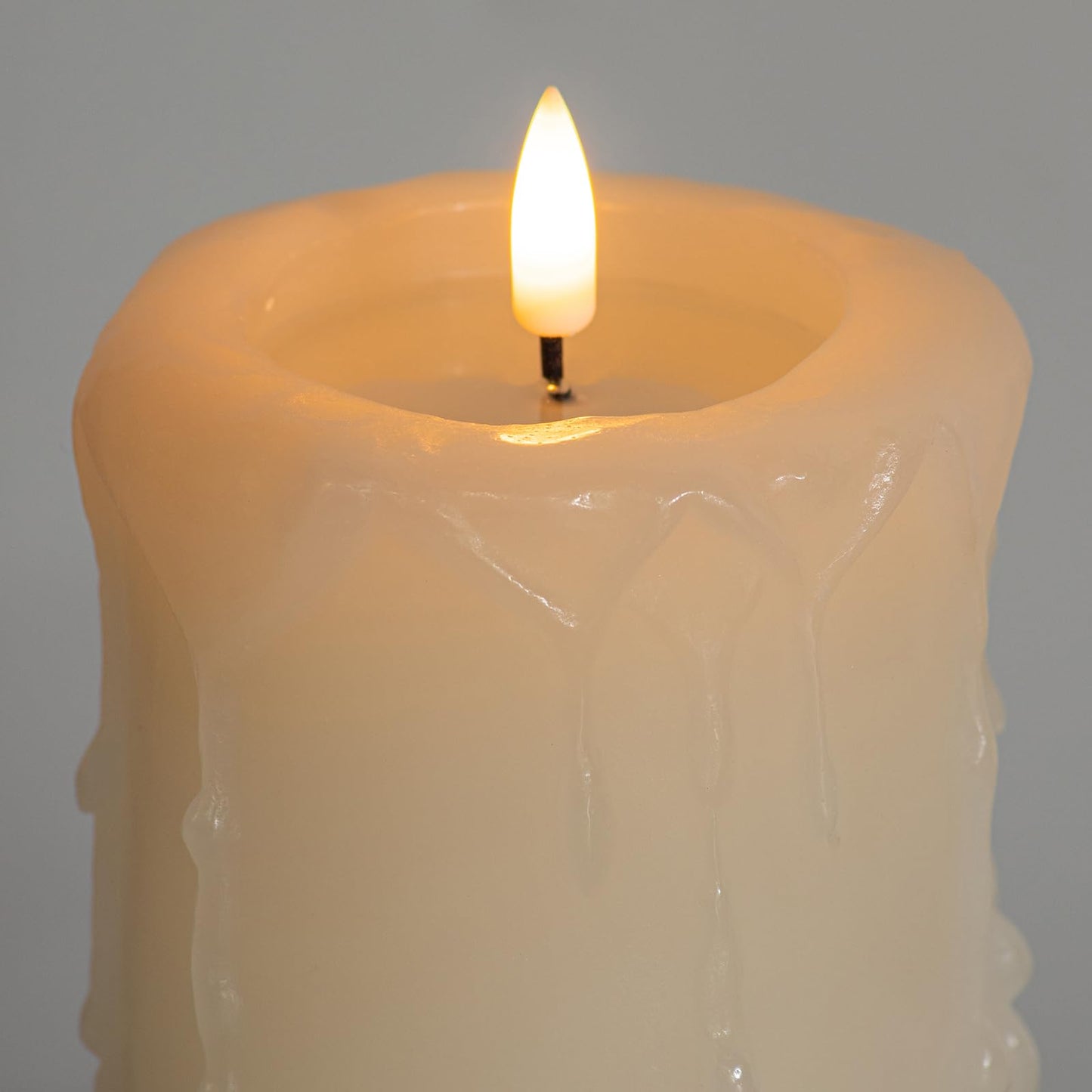ANGELLOONG Flameless Candles with Remote, 3 Pack Battery Operated LED Candles, Flickering Fake Drip Pillar Candle Set for Home Decor, Mantel, Christmas Decor