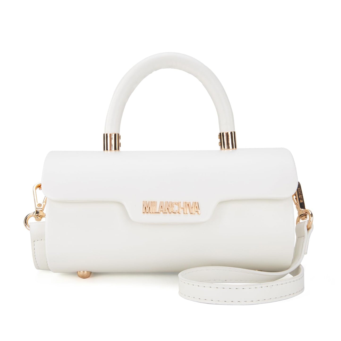 Milan Chiva Small Purses for Women Designer Mini Top Handle Purse Cute Handbags Barrel Shape Purse MC-400WT
