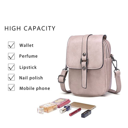Myfriday Women Vintage Crossbody Bag, Small Messenger Shoulder Bag Cash Handbag Wallet Purse with Earphone Hole