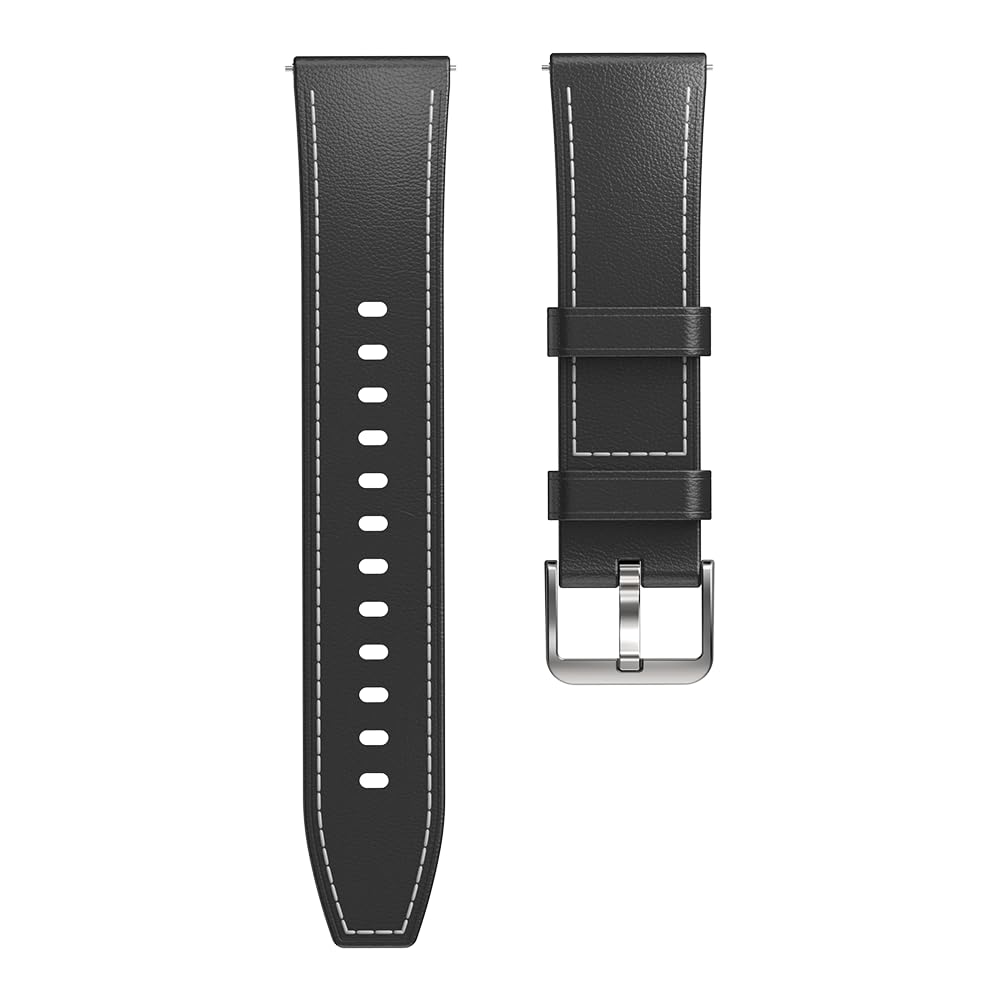 KOSPET 22mm Leather Strap for Magic P10 R10 Smart Watch, Black