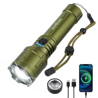 Tactical Flashlight High Lumens, 5000mAh USB-C Rechargeable, 3000lm Bright Flashlights 5000 FT Beam, 5 Modes, Zoomable, 7-32H Runtime, with Lens, for Camping, Hiking, Emergencies