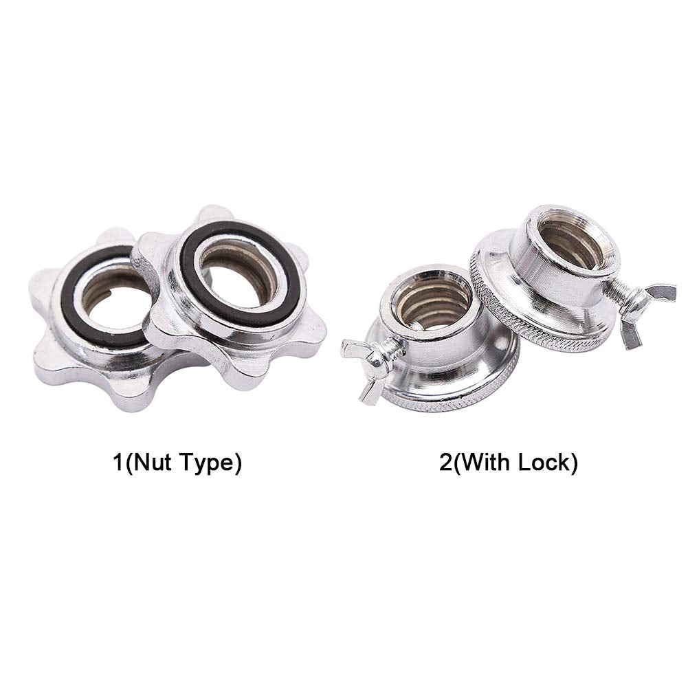 Ovrilossa 2 Pcs Barbell Collars,23mm Standard Barbell Spin-Lock Collars Screws Clamps Quick Lock and Release for Fitness Equipment Weight Lifting Barbells Or Dumbbell Bar