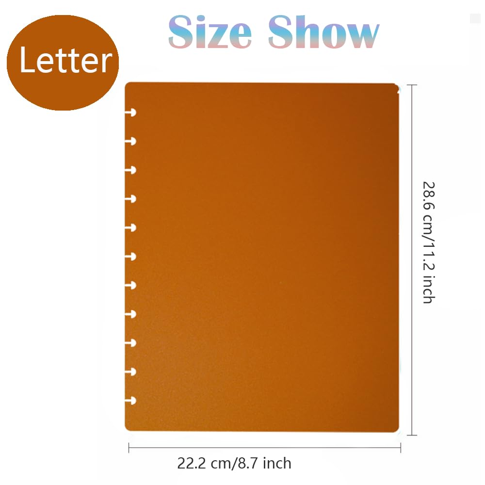 ITSYHPRO 2 Set Letter Discbound Notebook Covers DIY Disc Planner Candy Colors Compatible with Levenger Circa Arc TUL Eagle and Happy Planner(Brown,Letter)