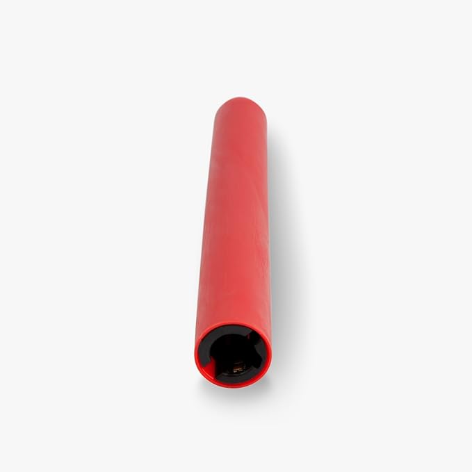 Luminara Flameless Candle Taper (1" x 9.5") Melted Top Real Wax Unscented Remote Ready Timer (True Red)