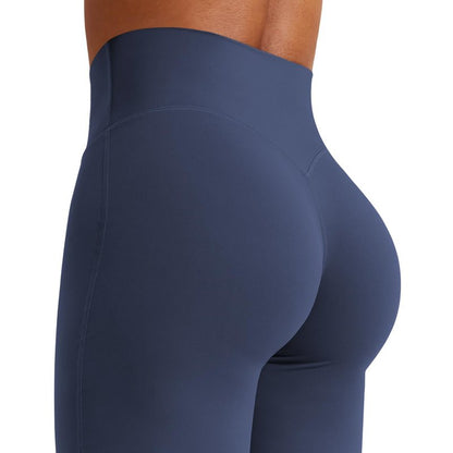 YEOREO Workout Leggings Womens No Front Seam Straight Leggings 33" High Waist Buttery Eddiy Gym Yoga Pants Navy Blue XXS