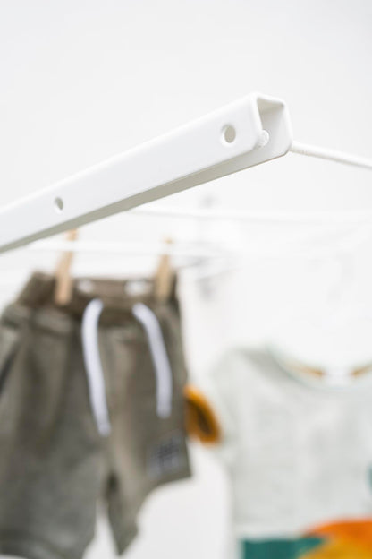 Sauvic White Foldable Wall Clothes Airer, Steel, 54 x 14.5 x 14 cm