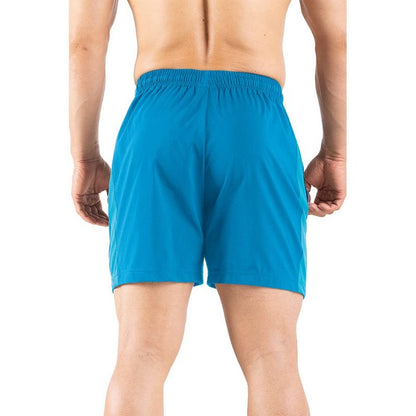 Gaglg Men's 5" Running Shorts 2 Pack Quick Dry Athletic Workout Gym Shorts with Zipper Pockets Light Blue/White,X-Large