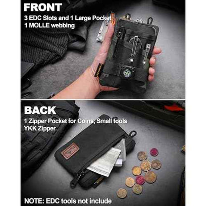 VIPERADE VE1 Pocket Organizer, EDC Pouch for Men, EDC Organizer Storage EDC Gears, Multitool Pocket Pouch Hold Your Flashlight/Pocket Knife, Pen, Notebook