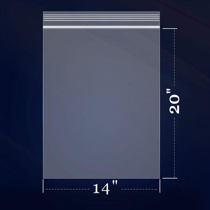 iMailer - 200 Pcs- 14" x 20" Large Clear Reclosable 2 Mil Zip Bags- 2 Gallon Zip Bags for Clothing, T-Shirts, Pants