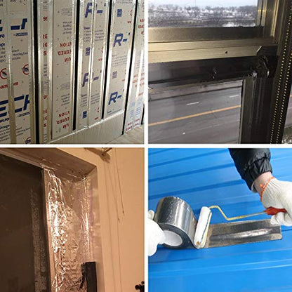LLPT Aluminum Foil Tape 2 Inches x 50 Feet 5.9 Mil Extra Thick Strong Adhesive HVAC Sealing Hot Cold Air Duct Tape for Pipe Metal Repair (AF207)