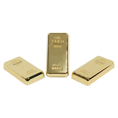 ZAHEPA Pack of 3 Fake Gold Bar Paperweights for Office Desk – Luxury Gift for Men & Women, Stylish Birthday & Anniversary Present, Elegant Jewelry Shop Decor (3.15" x 1.57" x 0.39")