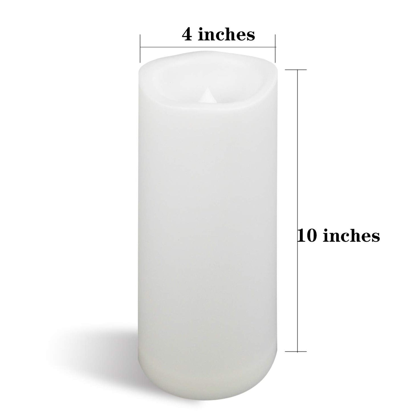 CANDLE CHOICE Waterproof Outdoor Battery Operated Flameless Candle Remote Timer Large Tall White Plastic Realistic Flickering Electric LED Pillar Lantern Garden Wedding Christmas Decorations 4”Dx10”H