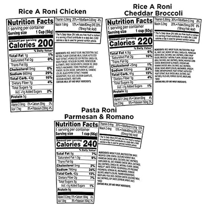 Rice-A-Roni Cups Individual Cup, 3-Flavor Variety Pack, 2.25 Oz (Pack of 12)