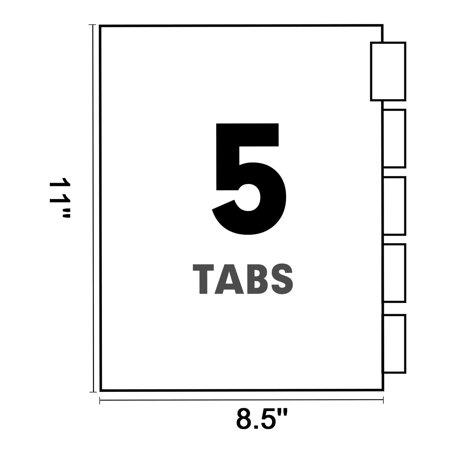 Binder Divider, PANDRI 200 Pack Binder Index Dividers with 5 Insertable Multicolor Big Tabs, Letter Size Paper Binder Divider for School Office Home Business