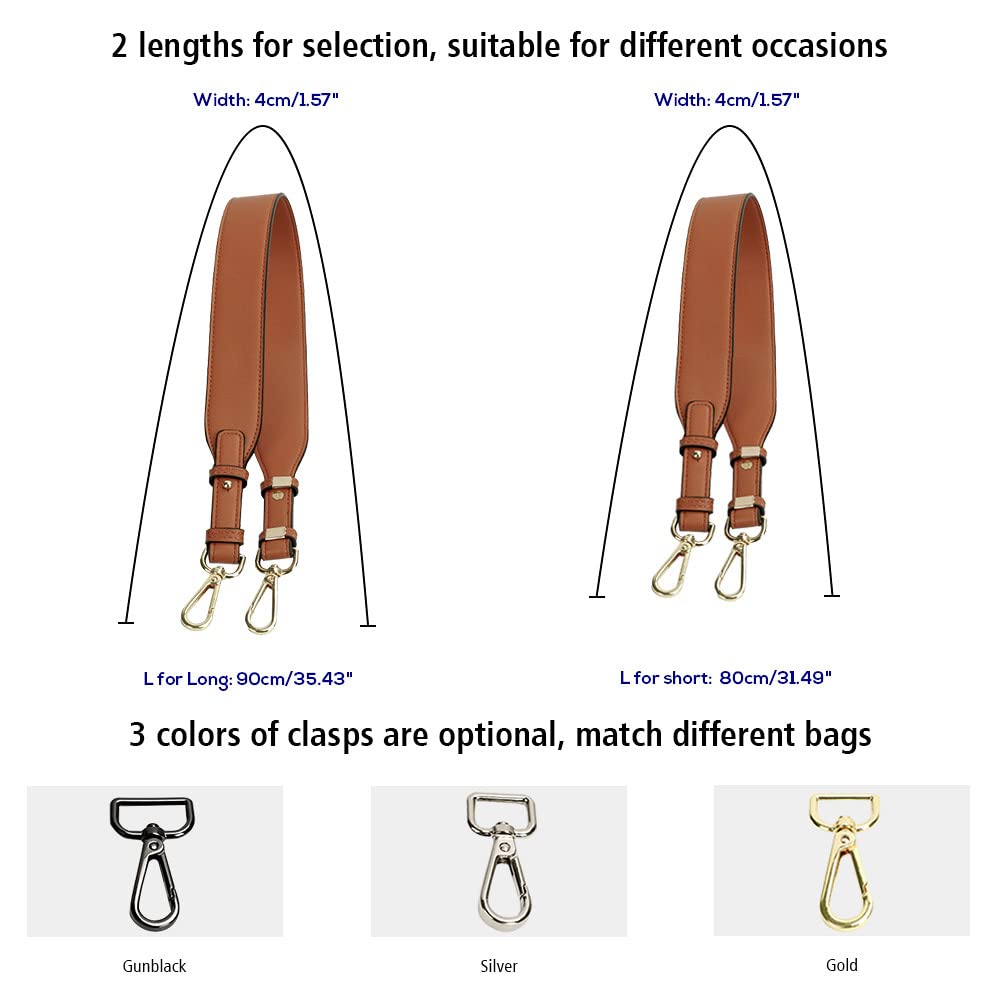 Purse Strap Adjustable Bag Strap for Purses Gold Clasps Bag Straps Replacement Purse Straps for Handbags Black Litchi