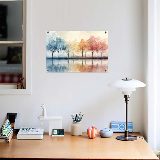 Yesad Trees Pictures, Abstract Wall Art Watercolor Tree Prints Artwork Nature Canvas Painting Landscape Poster Botanical Wall Décor for Living Room Bedroom Office Farmhouse (Unframed,36”x24”, Tree9)