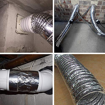 LLPT Aluminum Foil Tape 2 Inches x 50 Feet 5.9 Mil Extra Thick Strong Adhesive HVAC Sealing Hot Cold Air Duct Tape for Pipe Metal Repair (AF207)