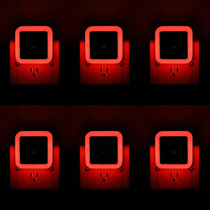6 Pack Blue LED Night Light Plug in, Dusk to Dawn Sensor Automatic On and Off, Energy Efficient, Soft Glow Kids, Nursery, Bedroom, Bathroom, Hallway, Stairs, Kitchen