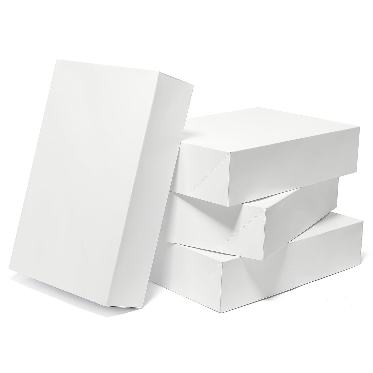 Mefleet 16 Pack Large Gift Boxes with Lids 17x11x4 Inches Extra Deep Shirt Clothes Robe Sweater Box for Christmas Presents, Holidays, Birthday Gift Wrapping White