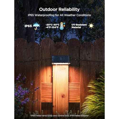 Govee Outdoor Deck Lights, RGBIC Outdoor Lights with 4000K White Light, IP65 Smart Fence Lights with App Control, Voice Control, LED Path Light for Outdoor Decor,Wired 6 Packs (32.8ft)