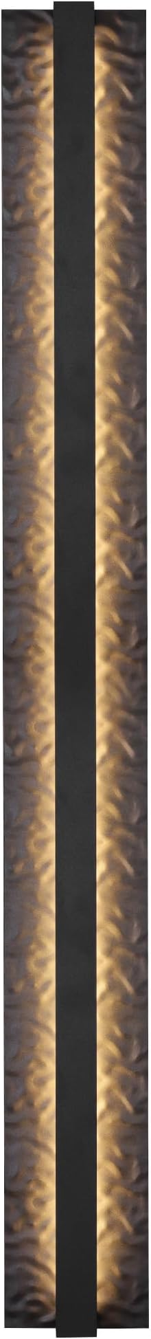 LamQee 39.4" Long Outdoor Modern LED Wall Light 3000K 2000LM, Hammered Wrought Iron and Aluminum, Linear Exterior Lighting Fixtures Wall Mount Waterproof Outside Sconce for House Porch Patio Garage