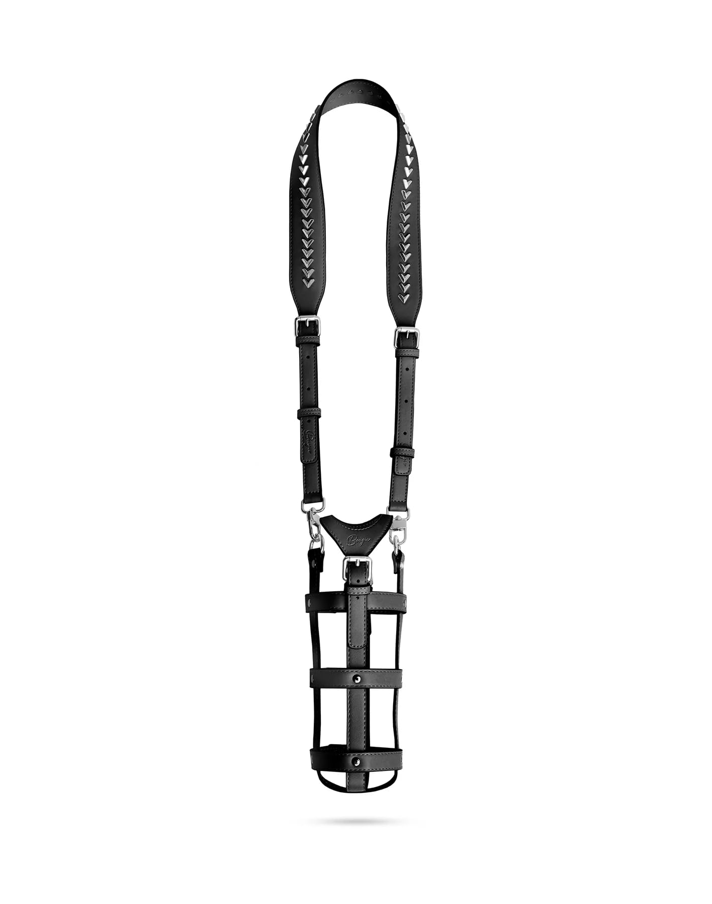 Bougie Sling Water Bottle Carrier, 38-inches Length, Vegan Leather, Black, Kitchen Décor