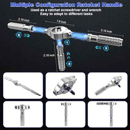40 In 1 Magnetic Screwdriver Set, DIY Ratchet Screwdriver Set with T Detachable Handle, Portable S2 Alloy Steel Steel Repair Tools for DIY, Electronics, Car, Bicycle, Computer(Black)