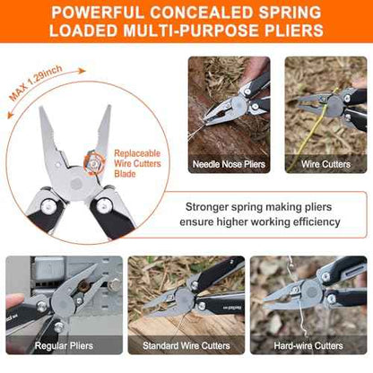 NexTool W4 Adjustable Ratchet Wrench Multitool, 11-IN-1 Foldable EDC Tool with Pliers, Knife, Saw and Screwdriver, Multi Tool for Camping, DIY, and Gifts for Him