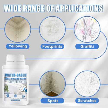 White Paint, White Touch up Paint for Walls with Roller 100g, Water Based, Low Odor, Quick-drying, Suitable for Covering Stains, Scratches, Graffiti, DIY