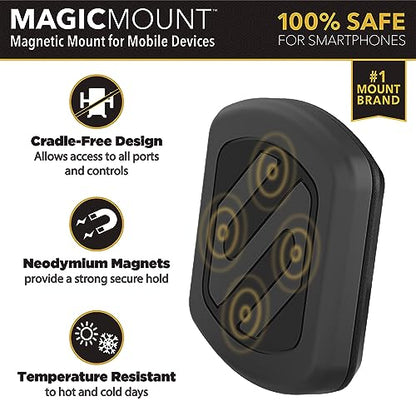 Scosche MAGWDM MagicMount Magnetic Car Phone Holder - Strong Magnet Mount for iPhone and Android - Secure Magnetic Cell Phone Mount for Window/Dash - Universal 360° Adjustable Mobile Cellphone Holder