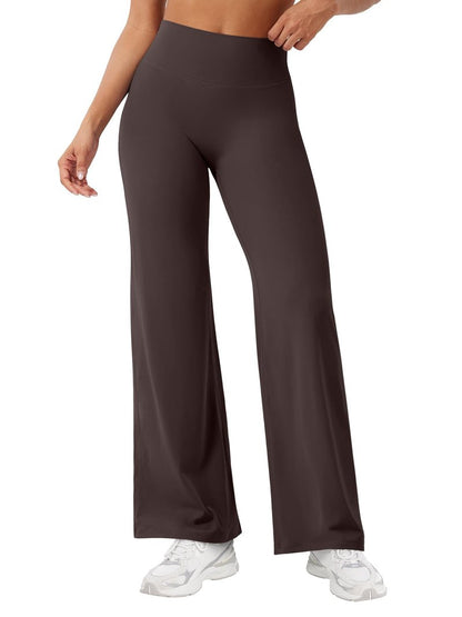 YEOREO Workout Leggings Womens No Front Seam Straight Leggings 29" High Waist Buttery Eddiy Gym Yoga Pants Dark Brown XL