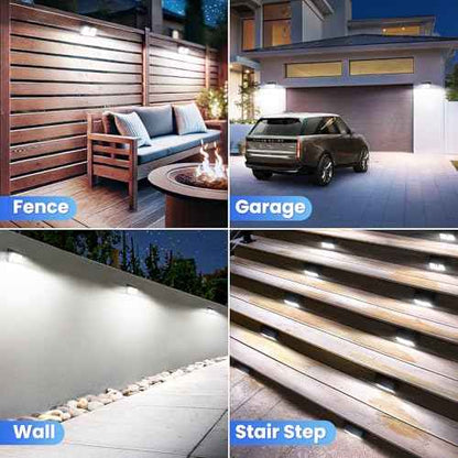 [10 Packs] Solar Motion Sensor Outdoor Lights, Super Bright Solar Lights Outdoor Waterproof, 3 Lighting Modes Security Wall Light for Outside Walking Dog Fence Backyard Deck Garden Door Step Garage