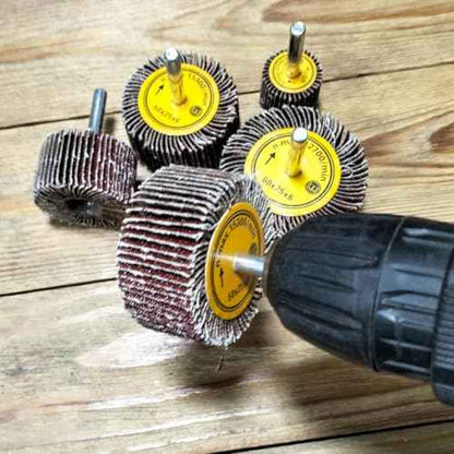 10 Pcs Abrasive Flap Wheels Sander, 1/4'' Shank Flap Wheel for Drill, Grinder, Rotary Tools (25/30/40/50/60mm)