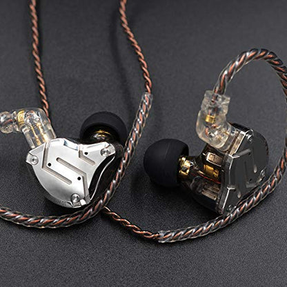 KZ ZS10 Pro in Ear Monitor, 4BA+1DD Hybrid Driver IEM Earphones, HiFi Gaming Earbuds with Stainless Steel Faceplate, in Ear Headphone for Musician Audiophile (Without Mic, Black)