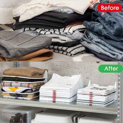 10 Pack T Shirt Organizer Closet Organizer, Detachable Stackable Clothing Trays, Folding Shirt Receipt Board Shirt Dividers Organizer (Large)