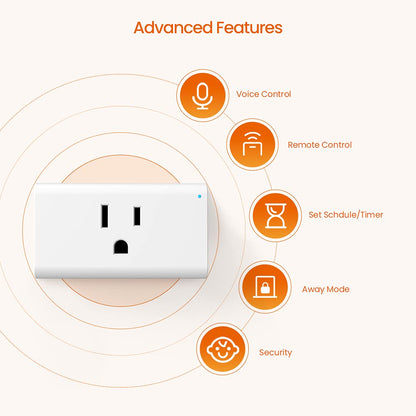 TENDA SP6 Smart Plug WiFi Outlet Switch, Works with Alexa & Google Assistant for Voice Control, Remote Control via App, Timer & Schedule Function, 15A Easy Install, Compact Design, FCC ETL Certified