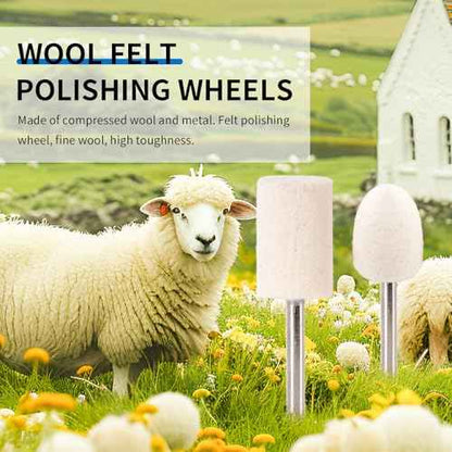 110PCS Wool Felt Polishing Wheel Kit for Rotary Tool - 1/8" Shank, Jewelry Metal Buffing Wheels