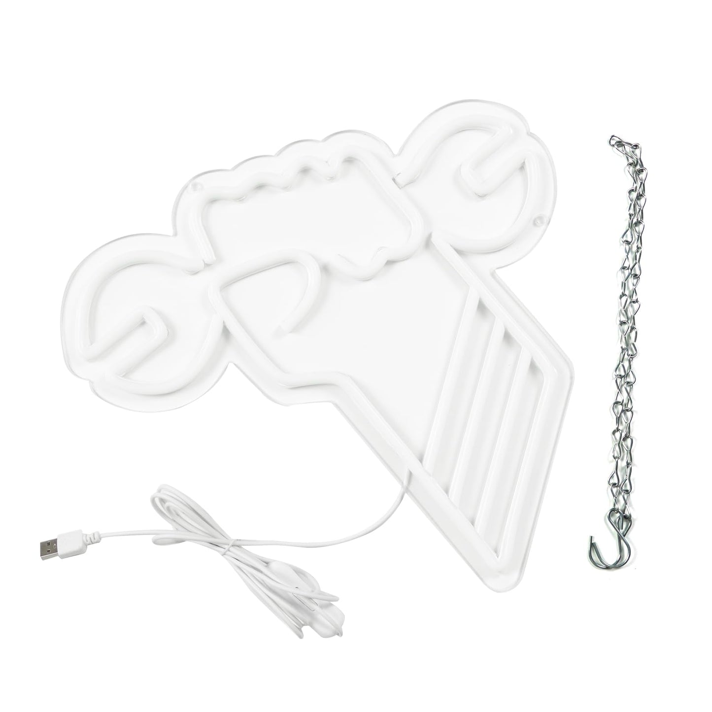 JFLLamp Wrench Garage Neon Signs for Wall Decor Neon Lights for Bedroom Led Business Signs Suitable for Garage Christmas Birthday Party Unique Gift for Lover, 5V Power Adapter, 12.2*13.1 Inch (White)