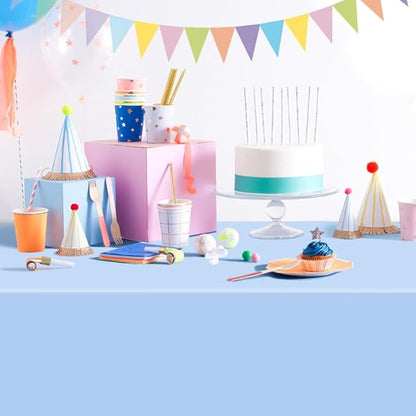 6 Packs Pastel Tablecloths Soft Color Disposable Plastic Table Cloth 54 x 108 Inch Waterproof Rectangle Table Covers for Ice Cream Party Baby Shower Wedding Baby Birthday Parties Decorations