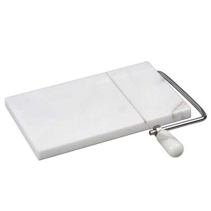 Creative Home Marble Cheese Slicer – 8" x 5" Heavy Duty Marble Board with Wire Cutter, Durable Cheese Slicer for Block Cheese, Butter, Includes Extra Replacement Wire