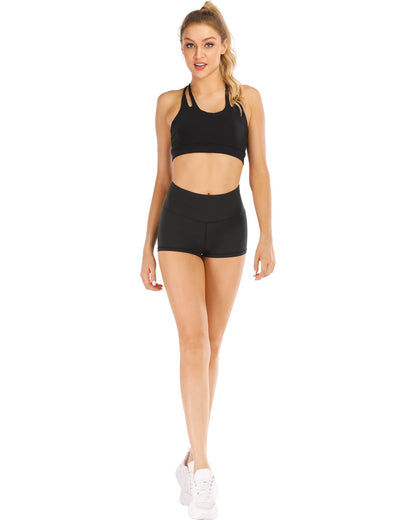 CHRLEISURE Biker Yoga Shorts for Women – High Waisted Tummy Control Workout Running Athletic Booty Soft Shorts(3" Black, M)