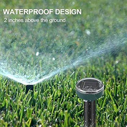 Mole Repellent Solar Powered Gopher Repellent Ultrasonic Solar Powered Sonic Mole Deterrent Stakes, Snake Groundhog Repellent for Yard, Garden, Lawn (4 Pack)