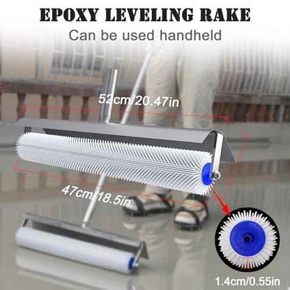 18" and 9" Spiked Roller for Self Leveling Cement, Epoxy Floor Kit, Spiked Shoes for Epoxy Flooring, Paint Roller, Self Leveling Concrete, Leveling Rake
