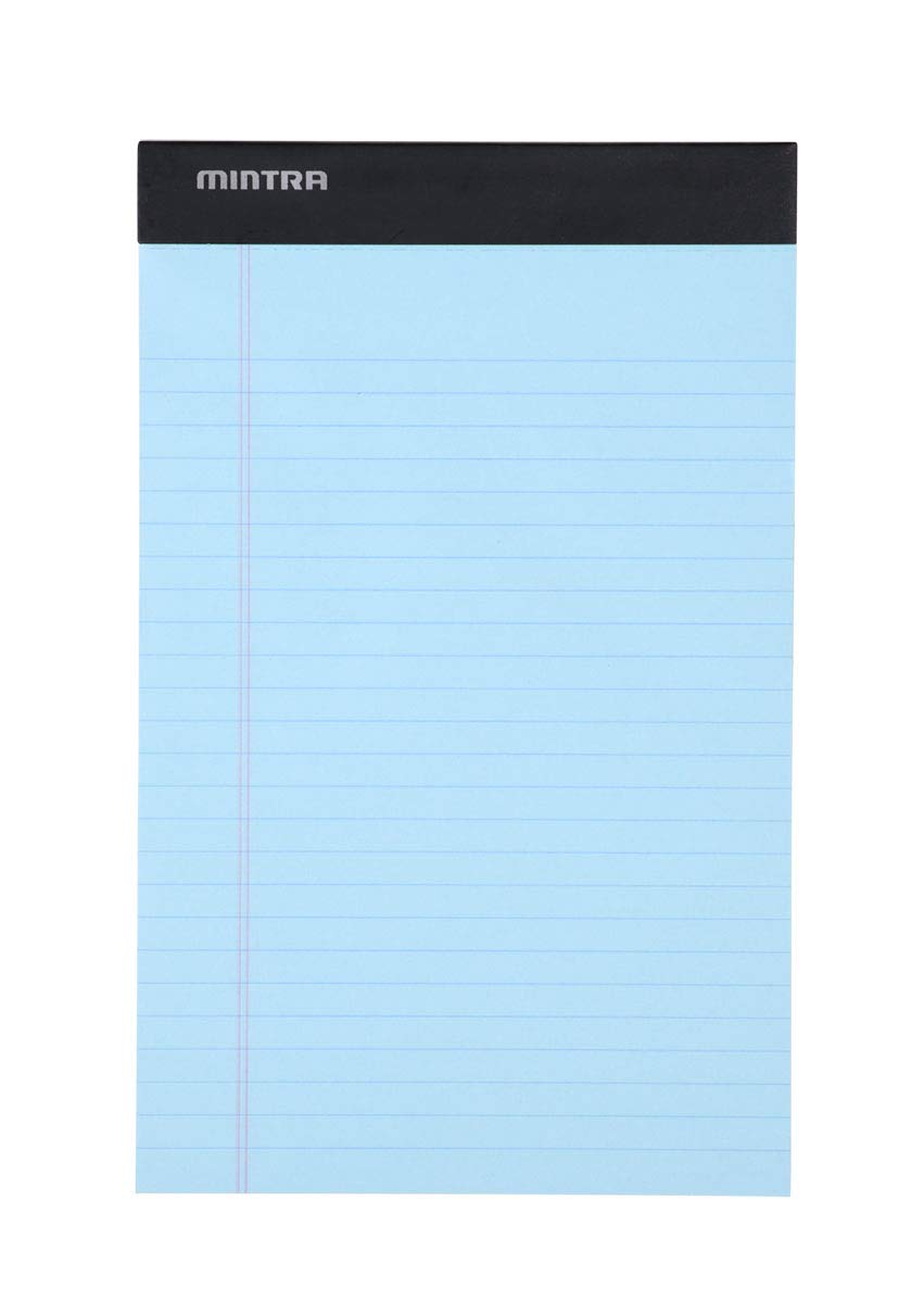 Mintra Office Colorful Legal Pads - Includes 2 Blue, 2 Pink, and, 2 Green Writing Pads, Micro Perforated Lined Sheets, Ideal for Professional & Personal Use, 5"x8" Narrow Ruled, 6 pack Pastel Set 2