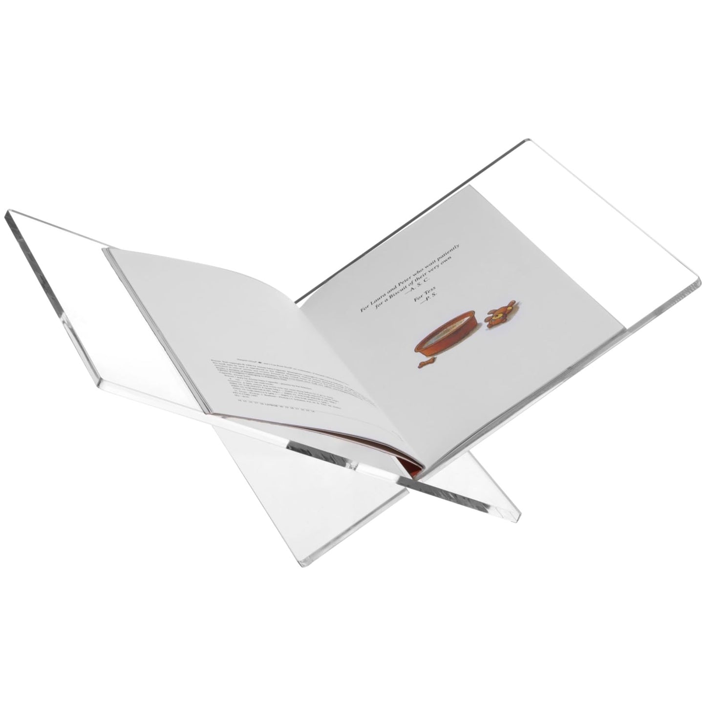 Acrylic Book Stand, 15.35 x 9.45 x 6.69 in Transparent Cookbook Stand with X-Shape Design, Detachable Open Book Stand for Display and Reading, Clear Book Holder for Home, Office