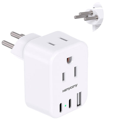 South Africa Travel Plug Adapter, HANYCONY Type M Power Adapter with 2 AC Outlets 3 USB Ports(2 USB C) for US to South Africa Botswana Namibia India Nepal Bhutan Sri Lanka