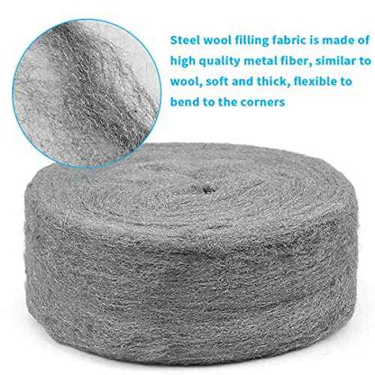 Steel Wool Roll, 30 FT Flexible Stainless Steel Wool Rolls Interstice Hole Filler, Barrier Wire Mesh Hole Fill Fabric, Control Gap Filter Keep Animals Away from Holes for House Garage