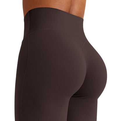 YEOREO Workout Leggings Womens No Front Seam Straight Leggings 29" High Waist Buttery Eddiy Gym Yoga Pants Dark Brown XL