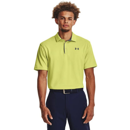 Under Armour Men's Standard Tech Golf Polo, (743) Lime Yellow / / Pitch Gray, Small